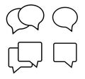 Round and square speech bubbles.